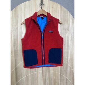 Kids‎ Patagonia Fleece Vest Red Blue Toddler Child Outdoor Warm Zip Up